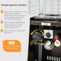 Costway 35'' Portable Tabletop Pyramid Patio Heater Steel Propane Gas 9500 BTU -Garden & Outdoors GUEST dd774e26 d293 443c a9ee ba8998766f16