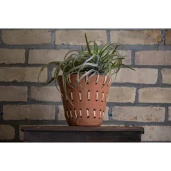 Natural Handthrown Terracotta Planter With Woven Rattan Accents - Foreside Home & Garden -Garden & Outdoors GUEST de745b0d eef9 4aeb bd85 c164cf1bdeff