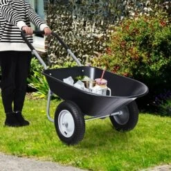 Costway 2 Tire Wheelbarrow Cart Heavy-duty Dolly Utility Cart Black 15 Costway 2 Tire Wheelbarrow Cart Heavy-duty Dolly Utility Cart Black -Garden & Outdoors GUEST deb3daa2 b129 4658 9f72 1566f9d07adc