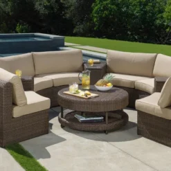 Cyprus Brown 8pc Sectional With Sunbrella - Canopy Home And Garden -Garden & Outdoors GUEST dfa0e0a9 2c89 489d 88bd 76637127574d