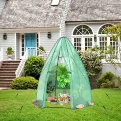 Costway 5.5'x 5.5'x 6' Portable Mini Garden Greenhouse With Window & Roll-up Zippered Door -Garden & Outdoors GUEST e055401c 0974 4071 b602 b1da98779109