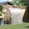 Outsunny 7' X 3' X 7' Outdoor Walk-In Greenhouse, Plant Nursery With Roll-up Windows, PE Cover, And 3 Wire Shelves