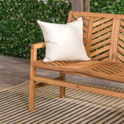 Slatted Chevron Acacia Wood Patio Loveseat – Saracina Home -Garden & Outdoors GUEST e23677ae d4e6 44d8 9c15 7fe7c18d7f08