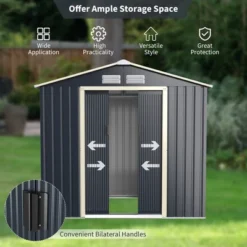 Costway Metal Storage Shed For Garden And Tools W/Sliding Double Lockable Doors -Garden & Outdoors GUEST e23eb725 129c 4150 aead f9fe554a7ea8