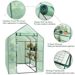 Costway Portable Mini Walk In Outdoor 2 Tier 8 Shelves Greenhouse -Garden & Outdoors GUEST e27f3be7 9433 435c 8385 4942e96f7001