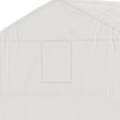 Outsunny Walk-in Tunnel Greenhouse With Zippered Mesh Doors & Roll-up Sidewalls, Upgraded Hot House, White, 11.5' X 10' X 6.5' 5 Outsunny Walk-in Tunnel Greenhouse With Zippered Mesh Doors & Roll-up Sidewalls, Upgraded Hot House, White, 11.5' X 10' X 6.5' - Image 5