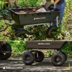 Gorilla Carts 1500 Pound Capacity Heavy Duty Poly Yard Garden Steel Dump Utility Wheelbarrow Wagon Cart With 2 In 1 Towing ATV Handle, Black 7 Gorilla Carts 1500 Pound Capacity Heavy Duty Poly Yard Garden Steel Dump Utility Wheelbarrow Wagon Cart With 2 In 1 Towing ATV Handle, Black -Garden & Outdoors GUEST e339ea77 3db8 40a7 bec6 8c4f01789ef0