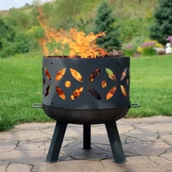 Sunnydaze Decor Sunnydaze Outdoor Camping Or Backyard Cast Iron Retro Round Fire Pit Bowl With Handles And Spark Screen - 26" - Black 15 Sunnydaze Decor Sunnydaze Outdoor Camping Or Backyard Cast Iron Retro Round Fire Pit Bowl With Handles And Spark Screen - 26" - Black -Garden & Outdoors GUEST e3c8e27a f559 43d9 8bed e45ed5ec5c59