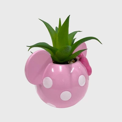 Disney 2pc Indoor/Outdoor Ceramic Mickey And Minnie Mouse Icon Succulent Set Pink/White 6 Disney 2pc Indoor/Outdoor Ceramic Mickey And Minnie Mouse Icon Succulent Set Pink/White - Image 6