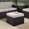 Palm Harbor Outdoor Wicker Ottoman - Gray - Crosley