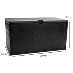 Flash Furniture 120 Gallon Plastic Deck Box - Outdoor Waterproof Storage Box For Patio Cushions, Garden Tools And Pool Toys -Garden & Outdoors GUEST e67936ae 3099 48b6 b98b b0804737203a 1