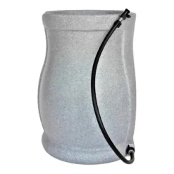 FCMP Outdoor Catalina 45 Gallon Water Rain Catcher Barrel With Flat Back For Watering Outdoor Plants, Gardens, And Landscapes, Light Granite (2 Pack) -Garden & Outdoors GUEST e6795336 a727 41a4 ae31 0a8badfb22e2