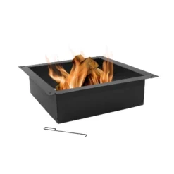 Sunnydaze Decor Sunnydaze Outdoor Heavy-Duty Steel Portable Above Ground Or In-Ground Square Fire Pit Liner Ring - Black -Garden & Outdoors GUEST e6c0b8e3 5fa0 497e 861b e8b749e3d35a