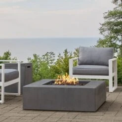 Caraga Low Square Natural Gas Fire Table Carbon - Jensen Co. -Garden & Outdoors GUEST e71e474c 1353 4d1b 9cc9 17f8556e5837