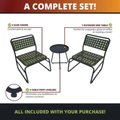 Kinger Home 3-Piece Outdoor Patio Bistro Table And Chairs Set Of 2, Rattan Wicker Cast Aluminum Patio Furniture, Green 14 Kinger Home 3-Piece Outdoor Patio Bistro Table And Chairs Set Of 2, Rattan Wicker Cast Aluminum Patio Furniture, Green -Garden & Outdoors GUEST e7367bf6 b869 4ff1 bc69 0b9196ffca3d