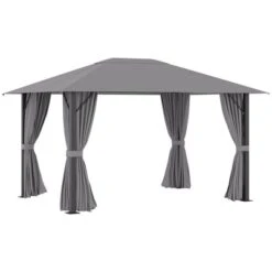 Outsunny 13' X 10' Patio Gazebo Outdoor Canopy Shelter With Sidewalls, Vented Roof, Aluminum Frame For Garden, Lawn, Backyard And Deck -Garden & Outdoors GUEST e76b587d 7693 4496 ab6d f77b4724f724