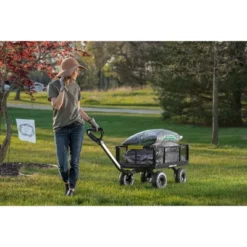 Gorilla Cart GCG-900 4 Cubic Feet 900 Pound Capacity Heavy Duty Durable Steel Utility Wagon Cart With 2 In 1 Towing Handle And Removable Sides, Gray -Garden & Outdoors GUEST e8bc4782 e847 4eed b665 55b82e884d5b