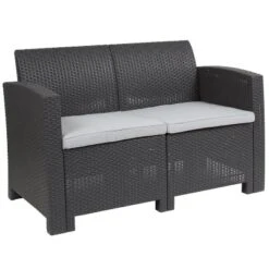 Merrick Lane Outdoor Furniture Resin Loveseat Faux Rattan Wicker Pattern 2-Seat Loveseat With All-Weather Cushions 15 Merrick Lane Outdoor Furniture Resin Loveseat Faux Rattan Wicker Pattern 2-Seat Loveseat With All-Weather Cushions -Garden & Outdoors GUEST e907d9c3 5379 4759 9f43 78ec87c959e9 1