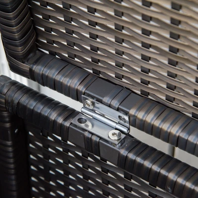 Outsunny Outdoor PE Rattan Two-In-One Storage Bench, Patio Wicker Large Capacity Footstool Rectangle Basket Box W/ Handles & Cushion 5 Outsunny Outdoor PE Rattan Two-In-One Storage Bench, Patio Wicker Large Capacity Footstool Rectangle Basket Box W/ Handles & Cushion - Image 5