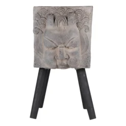 A&B Home Greek God Blowing Statue Outdoor Planter - Gray/Black Finish