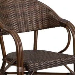 Merrick Lane Wicker Rattan Patio Chair With Curved Back And Aluminum Bamboo Frame -Garden & Outdoors GUEST ea400c24 bba4 4635 b4b3 b276253b0ac3