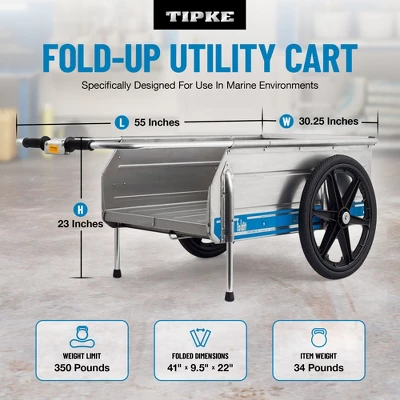 Tipke Manufacturing Company Foldit 2100 Do It All Portable Rust Corrosion Resisting Aluminum Folding Utility Cart, 330 Pound Capacity 1 Tipke Manufacturing Company Foldit 2100 Do It All Portable Rust Corrosion Resisting Aluminum Folding Utility Cart, 330 Pound Capacity