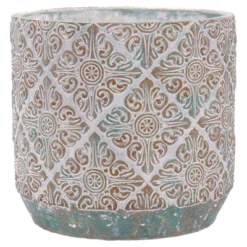 Inspirella 6.3 Inch Timeless Colorful Hand Painted Glazed Ceramic Round Indoor Outdoor Succulent Plant Pots With Drainage Holes And Plugs (3 Pack)