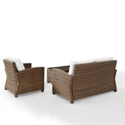 Bradenton 3pc Outdoor Conversation Set With Loveseat & Armchair With Coffee Table - Crosley -Garden & Outdoors GUEST eb5bf5b3 0fd3 4fc4 969e c1b16de4875f