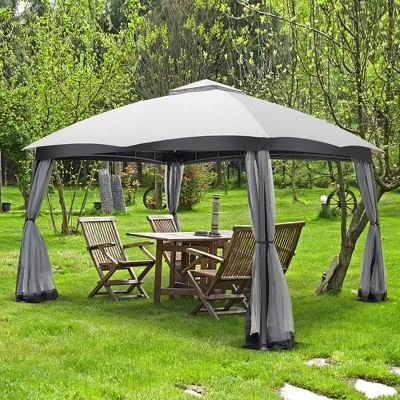 Costway 10x12 FT 2-Tier Patio Gazebo Canopy Netting Heavy-Duty Metal Easy-Setup Outdoor 1 Costway 10x12 FT 2-Tier Patio Gazebo Canopy Netting Heavy-Duty Metal Easy-Setup Outdoor