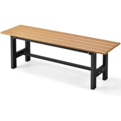 Tangkula Outdoor HDPE Bench W/ Metal Frame 47" X 14" X 16" For Yard Garden -Garden & Outdoors GUEST ed92382a 4885 428e accb 04581f21c231