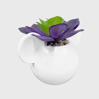 Disney 2pc Indoor/Outdoor Ceramic Mickey And Minnie Mouse Icon Succulent Set Pink/White 3 Disney 2pc Indoor/Outdoor Ceramic Mickey And Minnie Mouse Icon Succulent Set Pink/White - Image 3