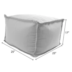 23" X 25" X 17" Outdoor Bean Filled Pouf/Ottoman In Sunbrella Canvas Heather Beige - Jordan Manufacturing -Garden & Outdoors GUEST ef2d8824 85ef 43cf a166 5bc2a3487516 2