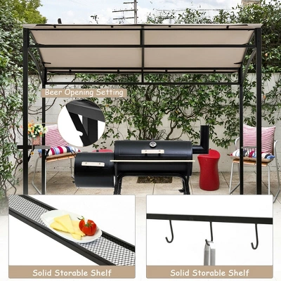 Costway 7'x4.5' Grill Gazebo Outdoor Patio Garden BBQ Canopy Shelter Storage Hook 5 Costway 7'x4.5' Grill Gazebo Outdoor Patio Garden BBQ Canopy Shelter Storage Hook - Image 5