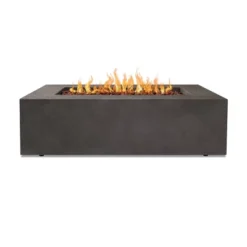 Baltic Rectangle Natural Gas Fire Table - Gray - Real Flame