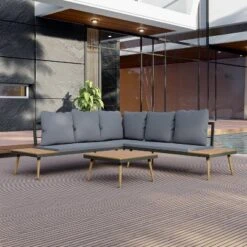 Stellar 4pc Outdoor Aluminum Sectional Set With Tables & Cushions - DUKAP -Garden & Outdoors GUEST f00b8f73 fd71 4752 be32 64232b81e3c9