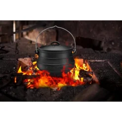Bruntmor 8 Quarts Black Pre-Seasoned Cauldron Cast Iron Potjie Pot | 3 Legs For Even Heat Distribution | Premium Camping Cookware -Garden & Outdoors GUEST f05fbd62 d195 4c4b 8b21 a9d37322378c