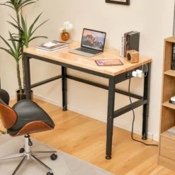 Costway 48" Adjustable Work Bench Heavy-Duty Steel Frame Worktable With Power Outlets -Garden & Outdoors GUEST f17f0228 2d70 4177 97a0 a7c81d7b7529