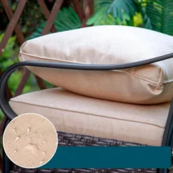 2pk Outdoor Swivel Chairs With Metal Frame, Wicker & Seat & Back Cushions - Captiva Designs -Garden & Outdoors GUEST f30d0ac8 aa15 41a4 9d4a 42645533f07b