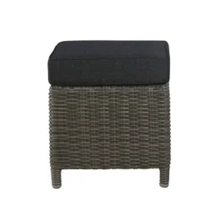 Asti Wicker Outdoor 15" Square Ottomans With Cushions - Gray - Alaterre Furniture -Garden & Outdoors GUEST f3a12308 29c0 4b47 a29c c085d7d2c56c