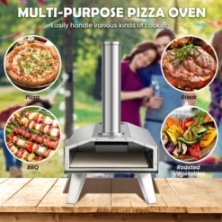 Costway Wood Pellet Pizza Oven Pizza Maker Portable Outdoor Pizza Stone W/ Foldable Leg -Garden & Outdoors GUEST f50f0087 5af2 413b b984 fbb1fc2a7d24