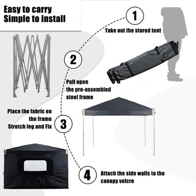 Aoodor Pop Up Canopy Tent With Removable Mesh Window Sidewalls, Portable Instant Shade Canopy With Roller Bag 4 Aoodor Pop Up Canopy Tent With Removable Mesh Window Sidewalls, Portable Instant Shade Canopy With Roller Bag - Image 4