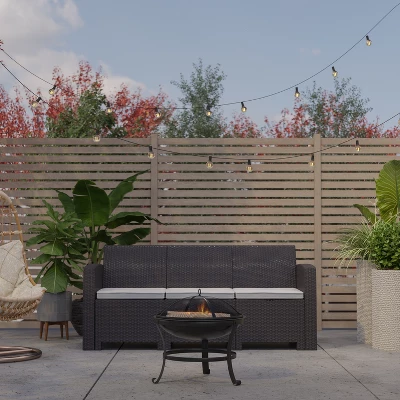 Merrick Lane Fire Pit Outdoor Wood Burning Round Iron 22" Fire Pit For Patio, Backyard, Camping, Picnics With Spark Screen And Poker 3 Merrick Lane Fire Pit Outdoor Wood Burning Round Iron 22" Fire Pit For Patio, Backyard, Camping, Picnics With Spark Screen And Poker - Image 3