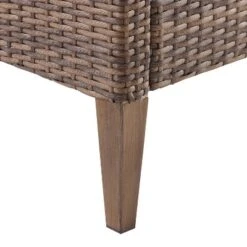 Capella 2pk Outdoor Wicker Ottomans - Cream/Brown - Crosley -Garden & Outdoors GUEST f9015f15 217c 44e0 aca5 44bde0fba2d9