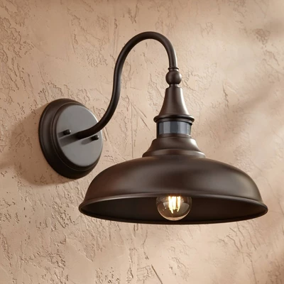 John Timberland Gough Rustic Farmhouse Outdoor Barn Light Fixture Bronze Dusk To Dawn Motion Sensor Dark Sky 12 1/2" For Post Exterior Deck House Yard 1 John Timberland Gough Rustic Farmhouse Outdoor Barn Light Fixture Bronze Dusk To Dawn Motion Sensor Dark Sky 12 1/2" For Post Exterior Deck House Yard