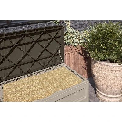 Suncast Resin Deck Box With Wheels 78gal - Taupe/Brown 3 Suncast Resin Deck Box With Wheels 78gal - Taupe/Brown - Image 3