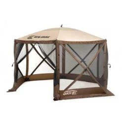 CLAM Quick-Set Escape 11.5' X 11.5' Portable Pop-Up Camping Outdoor Gazebo Screen Tent Canopy Shelter & Carry Bag With 3 Wind & Sun Panels Accessory