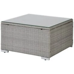 5pc Wicker Patio Seating Set With Cushions - Gray/Blue - GODEER -Garden & Outdoors GUEST fad08cac 35dd 4536 be00 1fdde7f023bc