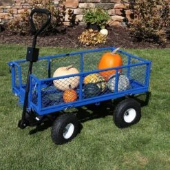 Sunnydaze Decor Sunnydaze Outdoor Lawn And Garden Heavy-Duty Durable Steel Mesh Utility Dump Wagon Cart With Removable Sides -Garden & Outdoors GUEST fb94ac47 2132 4bae 9133 b34b9da64f53