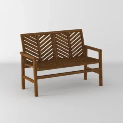Slatted Chevron Acacia Wood Patio Loveseat – Saracina Home -Garden & Outdoors GUEST fd45a857 958f 4159 adac aad875aded8e