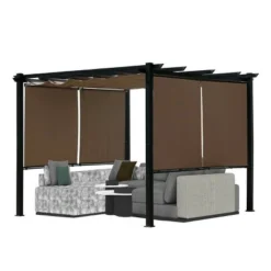 Aoodor 10 X 10 Ft Outdoor Pergola With Retractable Canopy, Aluminum Frame, 4 Pieces Patio Sun Shade Shelter For Backyard, Deck 17 Aoodor 10 X 10 Ft Outdoor Pergola With Retractable Canopy, Aluminum Frame, 4 Pieces Patio Sun Shade Shelter For Backyard, Deck -Garden & Outdoors GUEST fd521d36 f941 44c6 a00c 596ee1ded669